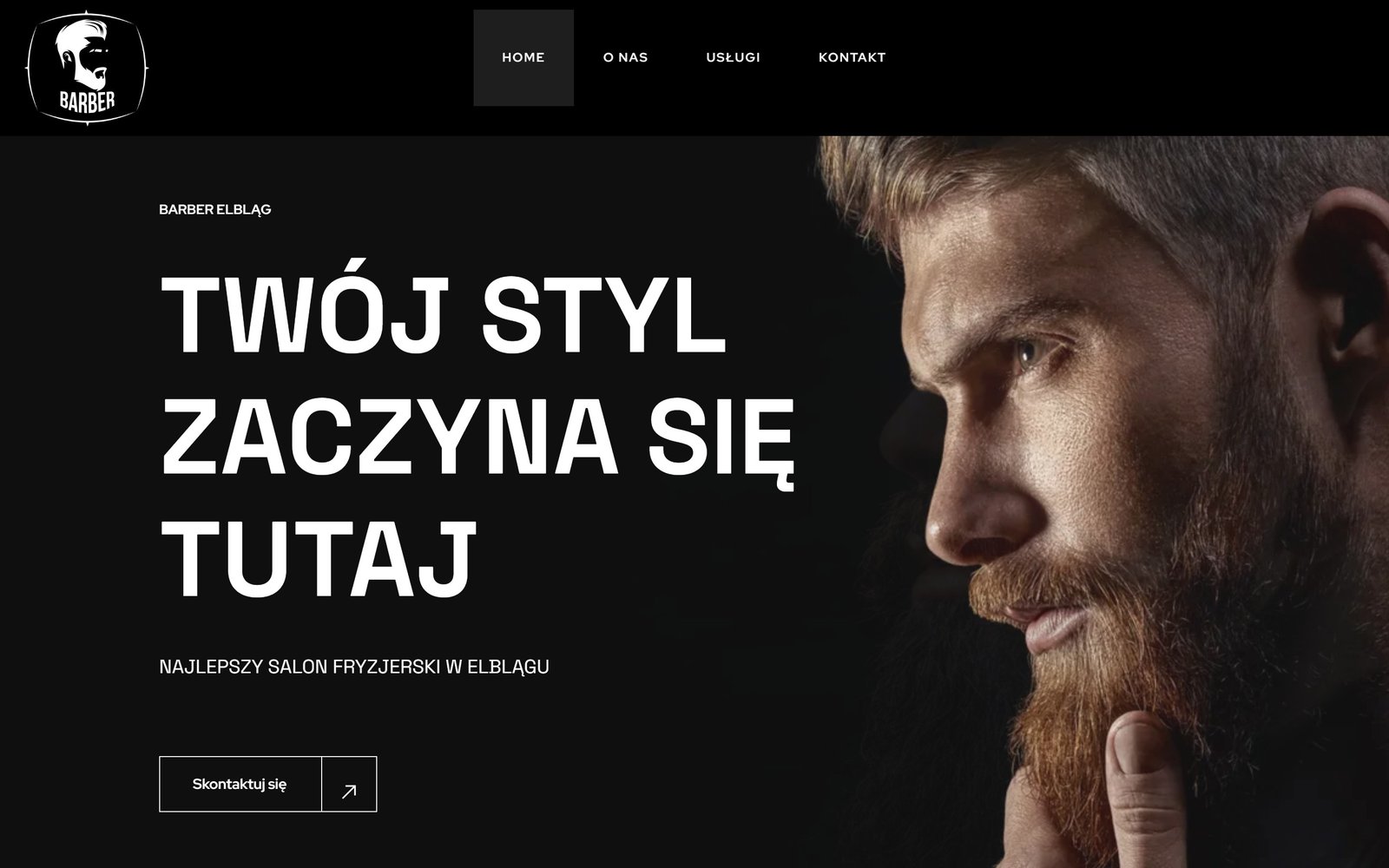 Strona internetowa Barber Elbląg zaprojektowana przez Social Fury