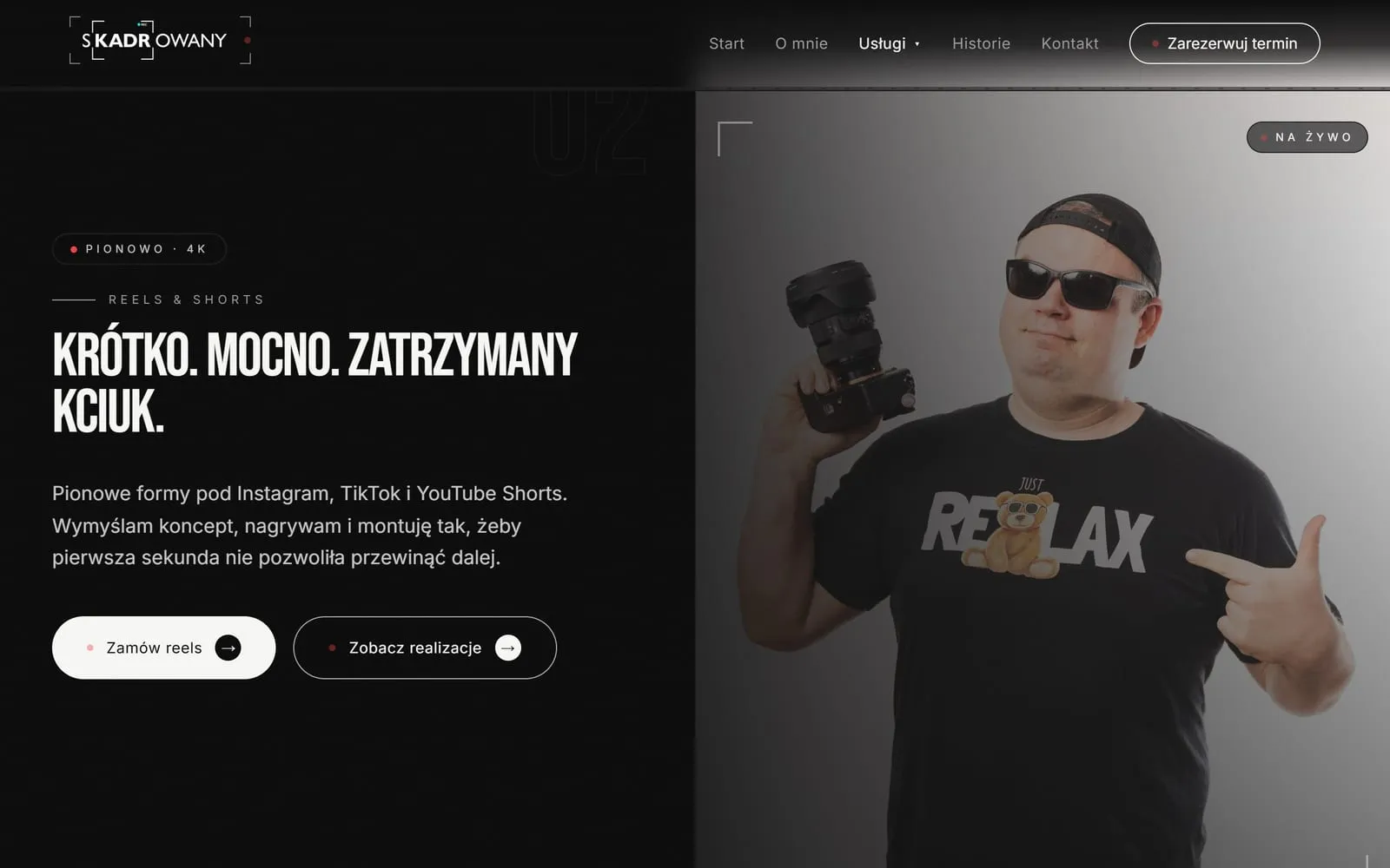 Podstrona usługi: reels i shorts