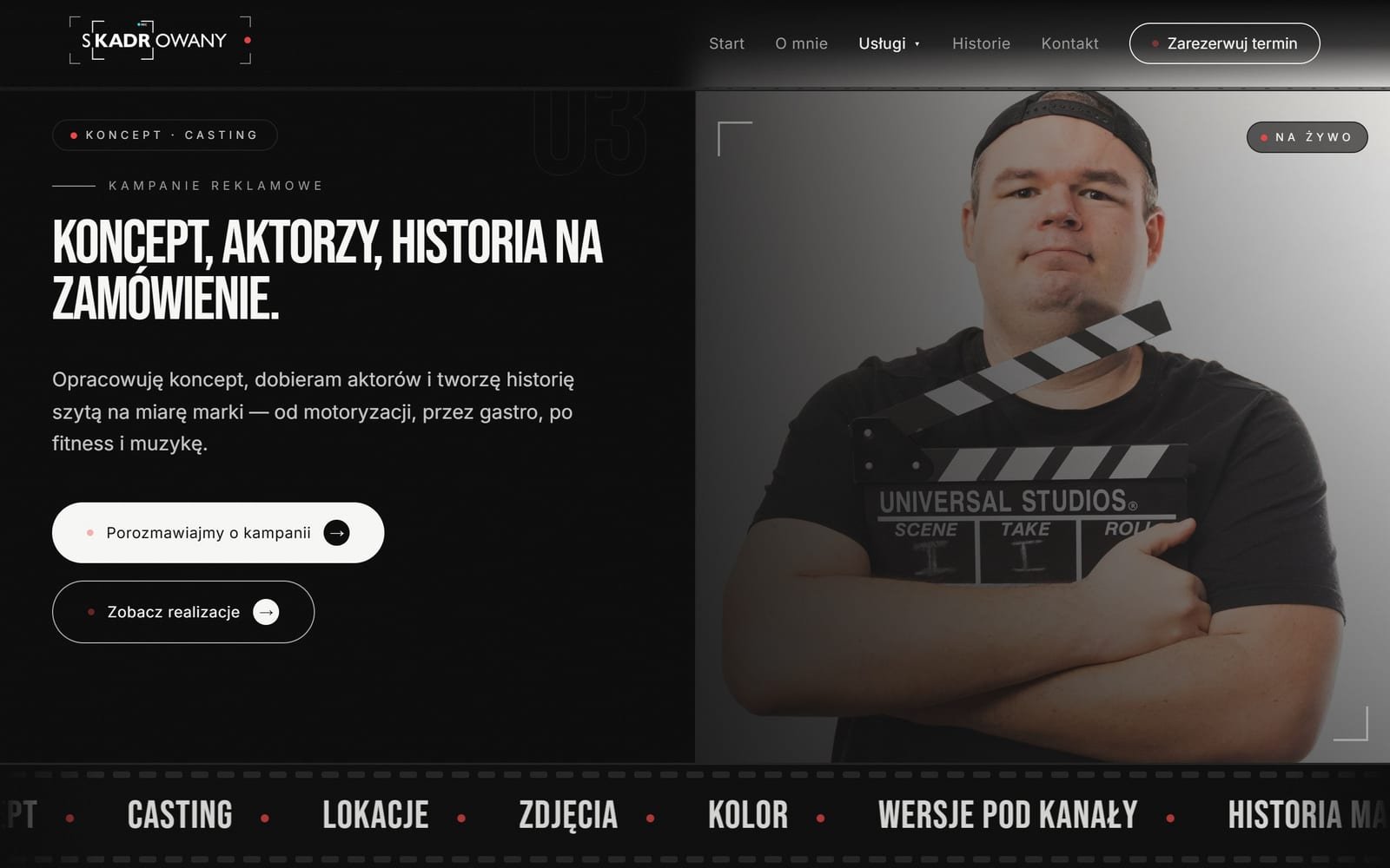 Podstrona produkcji reklamowych Skadrowany